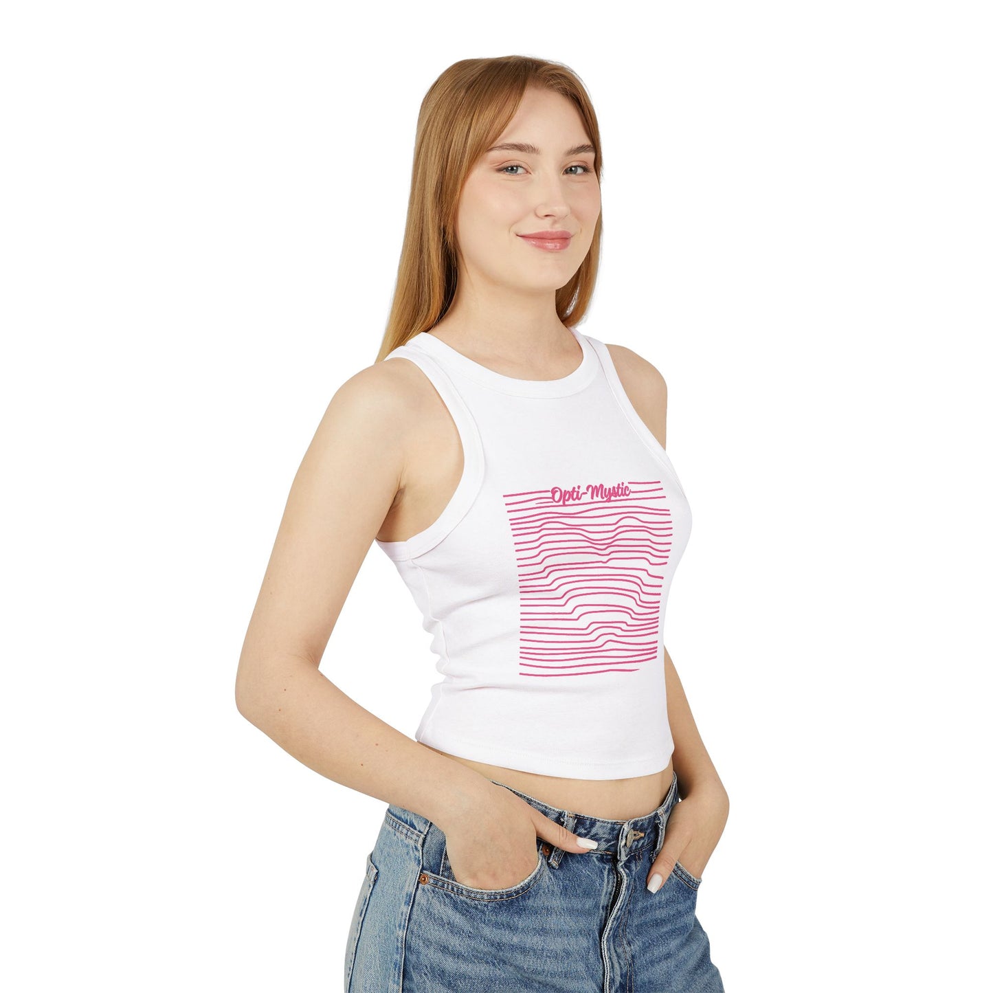 Opti-Mystic Ribbed Racer Tank Top
