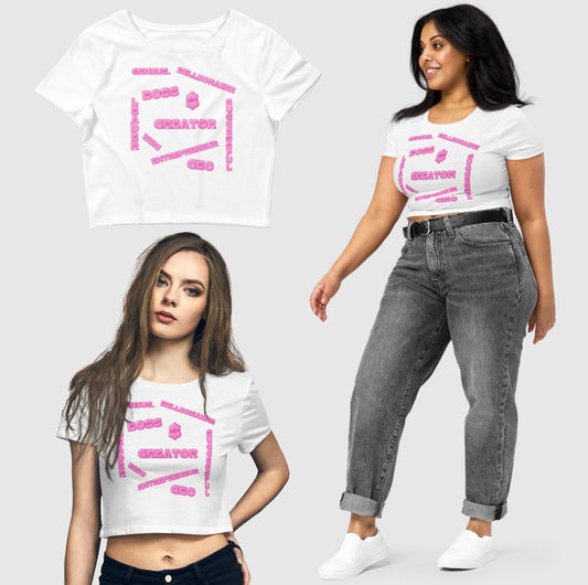 Affirmations Pink Trendy Aesthetic Graphic Crop Top – Soft Cropped T-Shirt