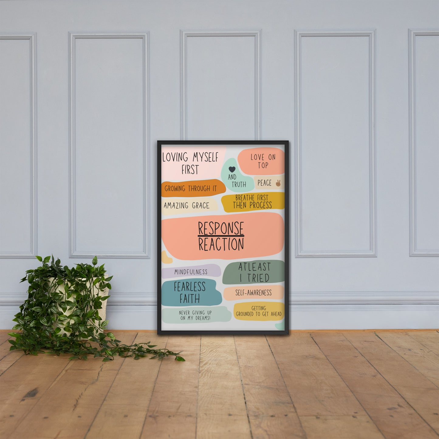 Lienzo de afirmaciones enmarcado