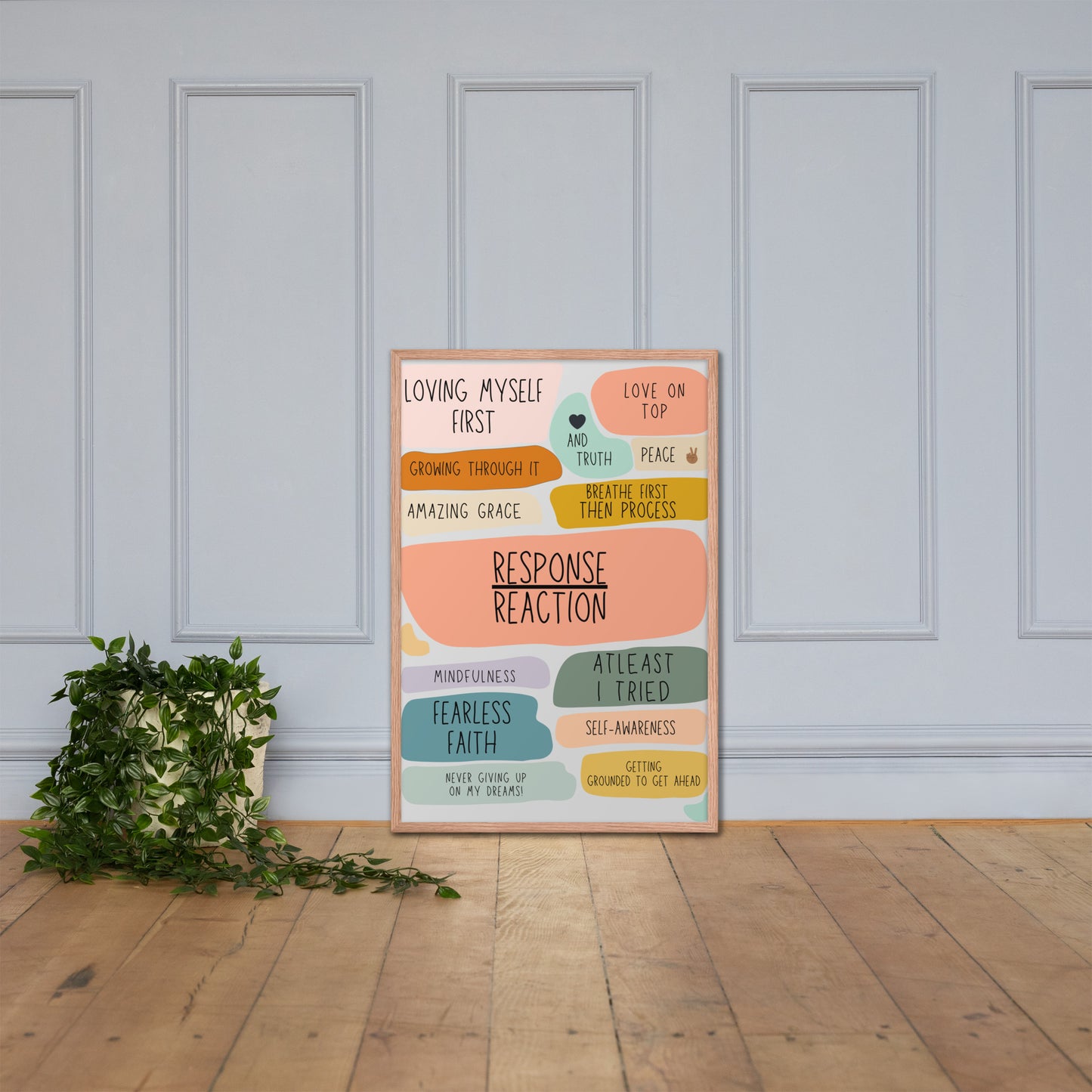 Lienzo de afirmaciones enmarcado