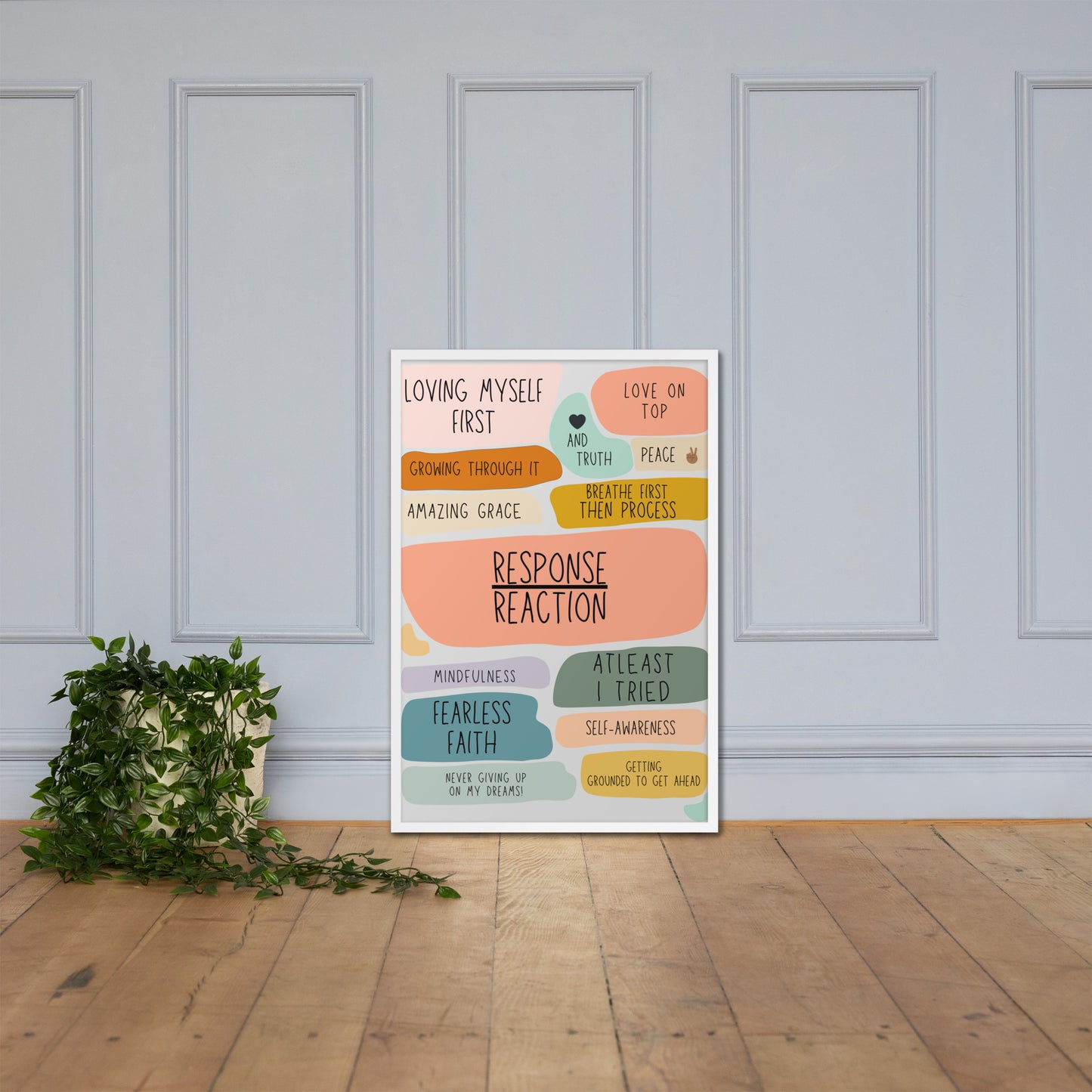 Lienzo de afirmaciones enmarcado