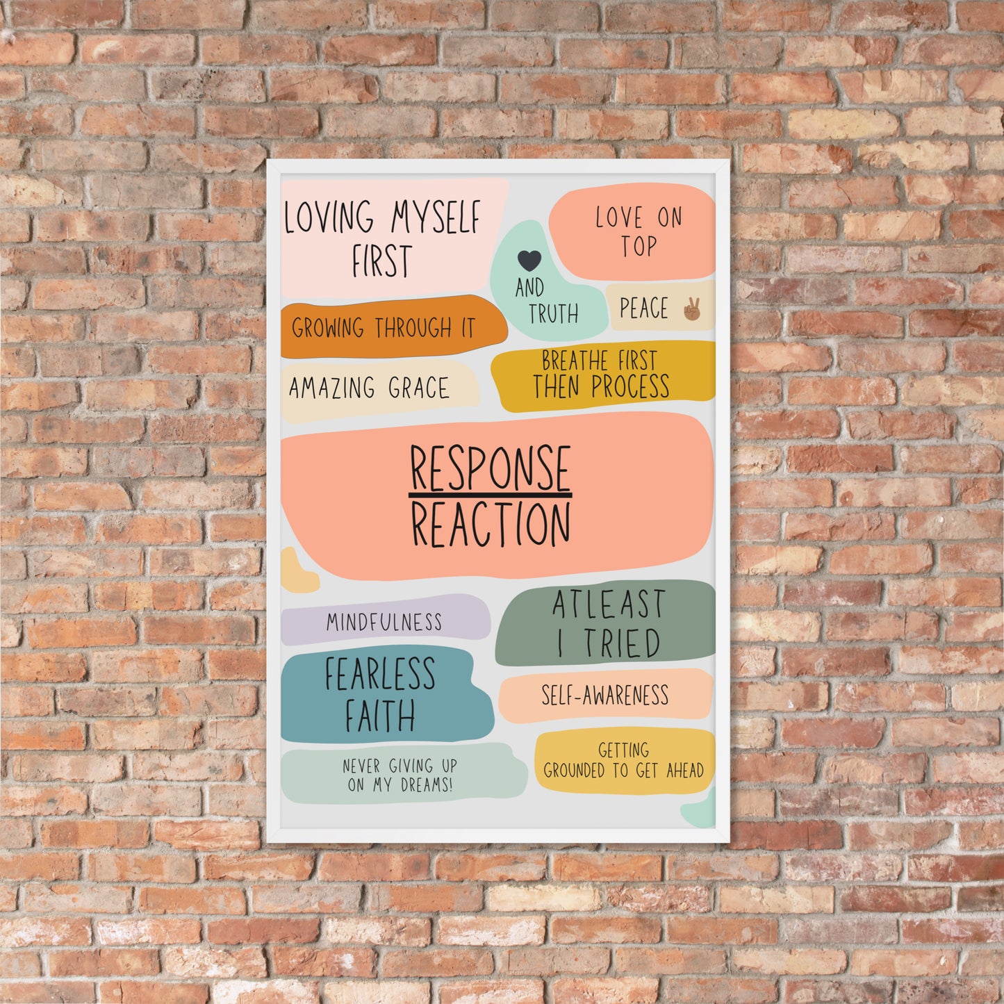 Lienzo de afirmaciones enmarcado