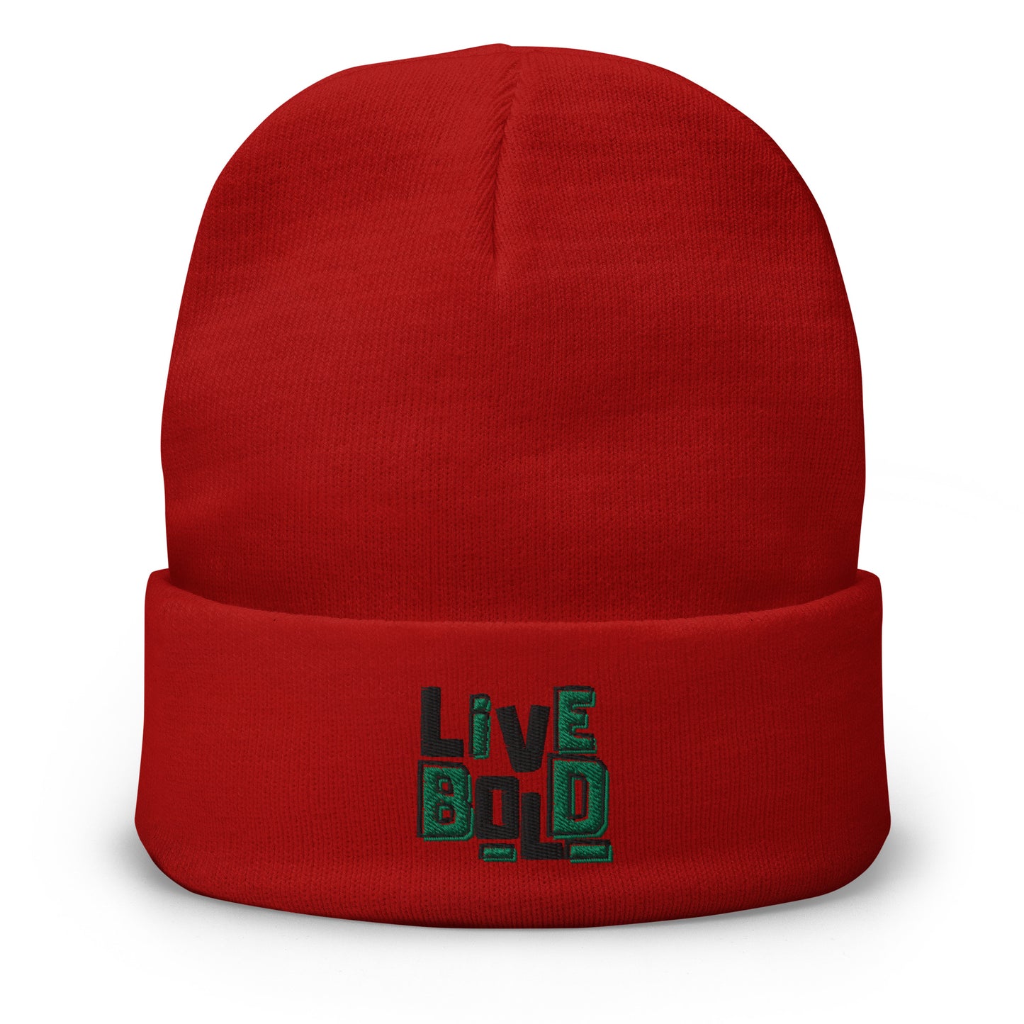 Live Bold - Embroidered Beanie (RED)