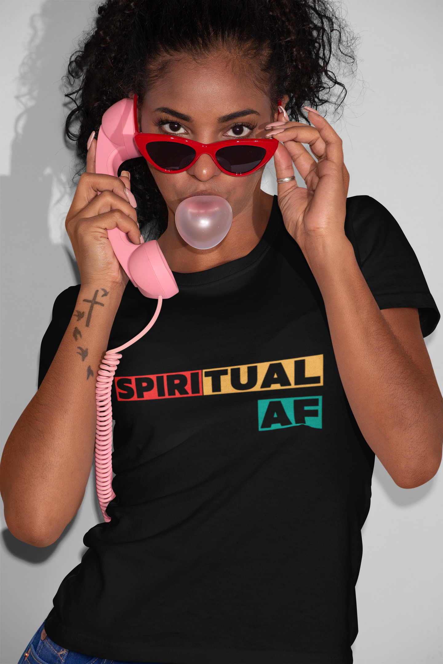Spiritual AF Trendy Aesthetic Graphic Tee – Soft Oversized Unisex Crewneck T-Shirt