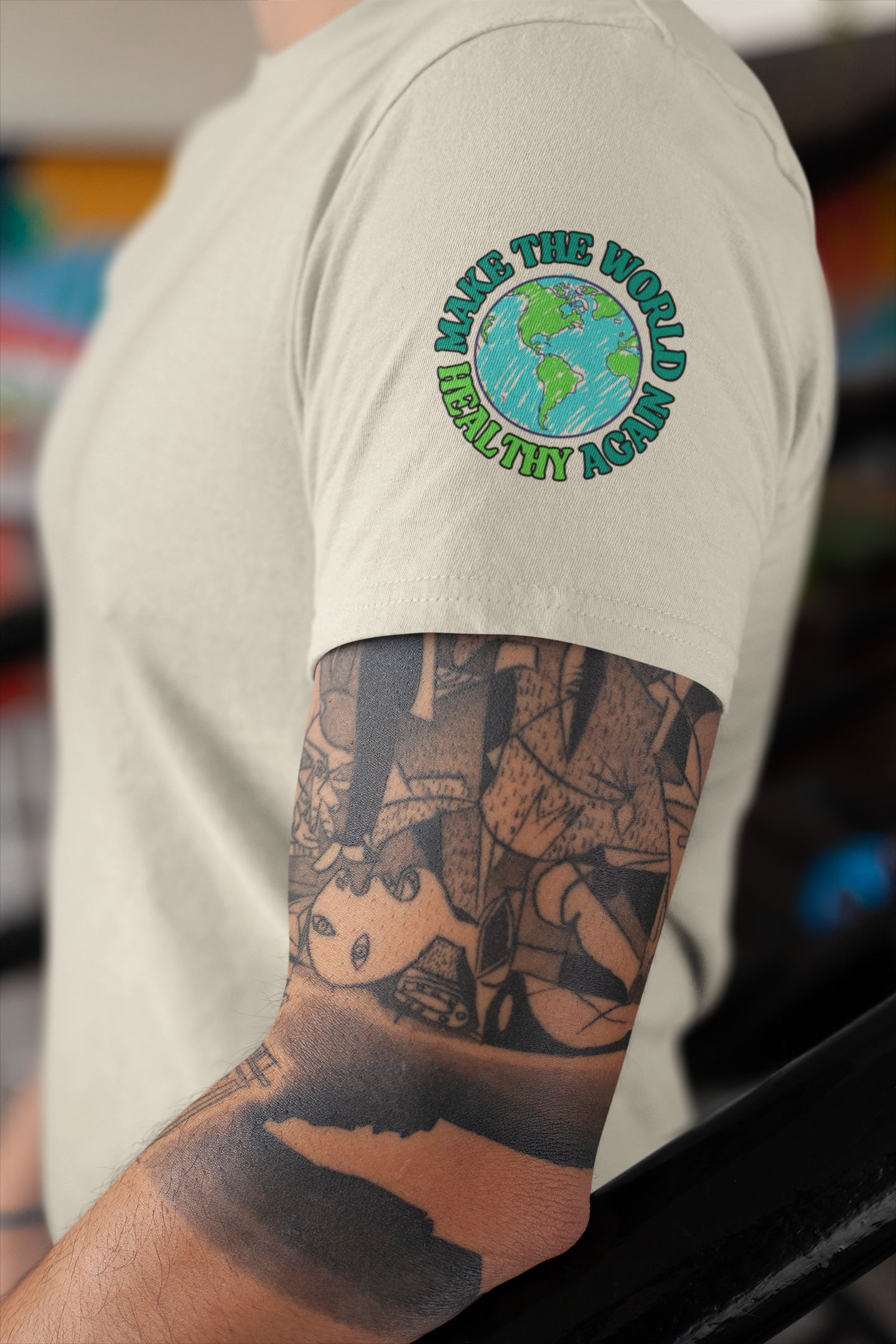 Healthy Earth Trendy Aesthetic Graphic Tee – Soft Oversized Unisex Crewneck T-Shirt