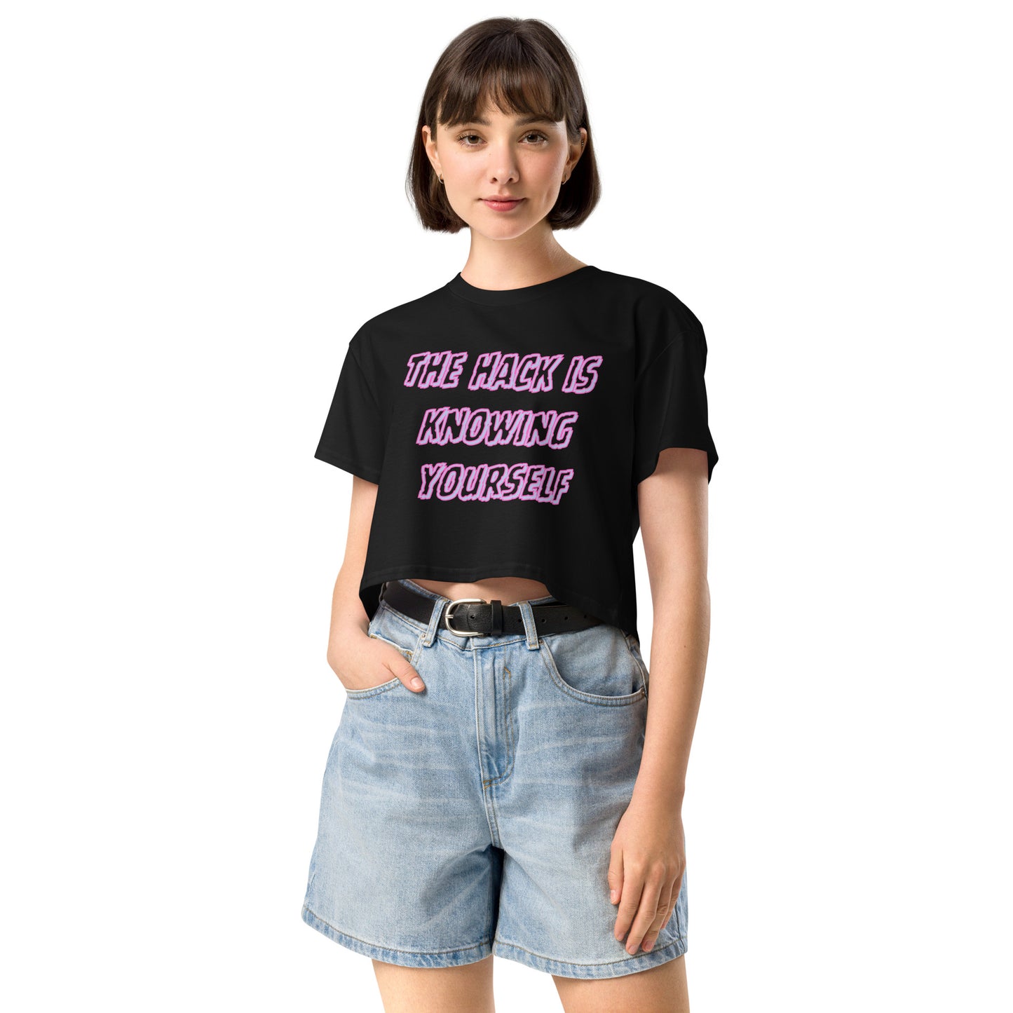 Know Thy Self - Trendy Aesthetic Graphic Crop Top – Soft Cropped T-Shirt