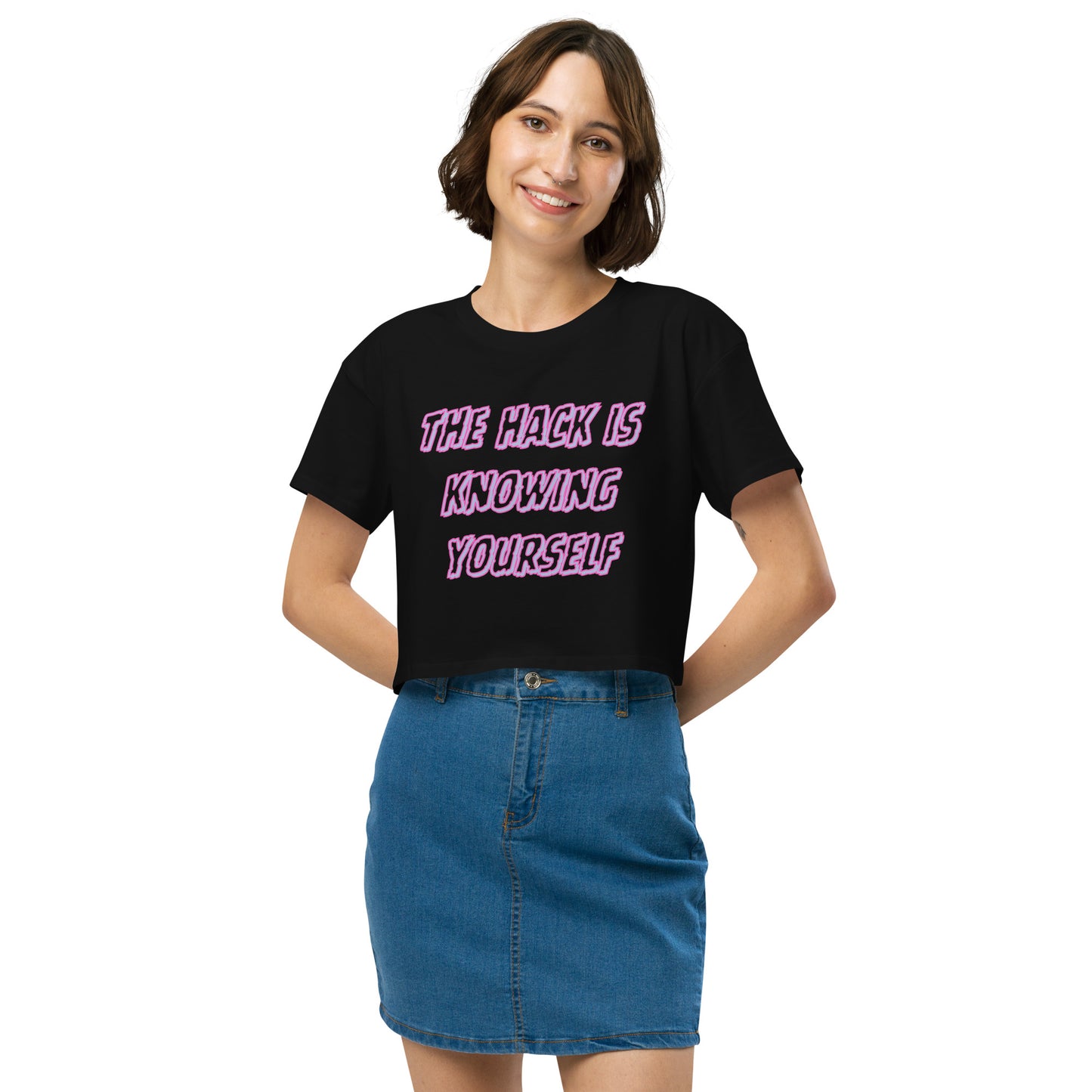 Know Thy Self - Trendy Aesthetic Graphic Crop Top – Soft Cropped T-Shirt