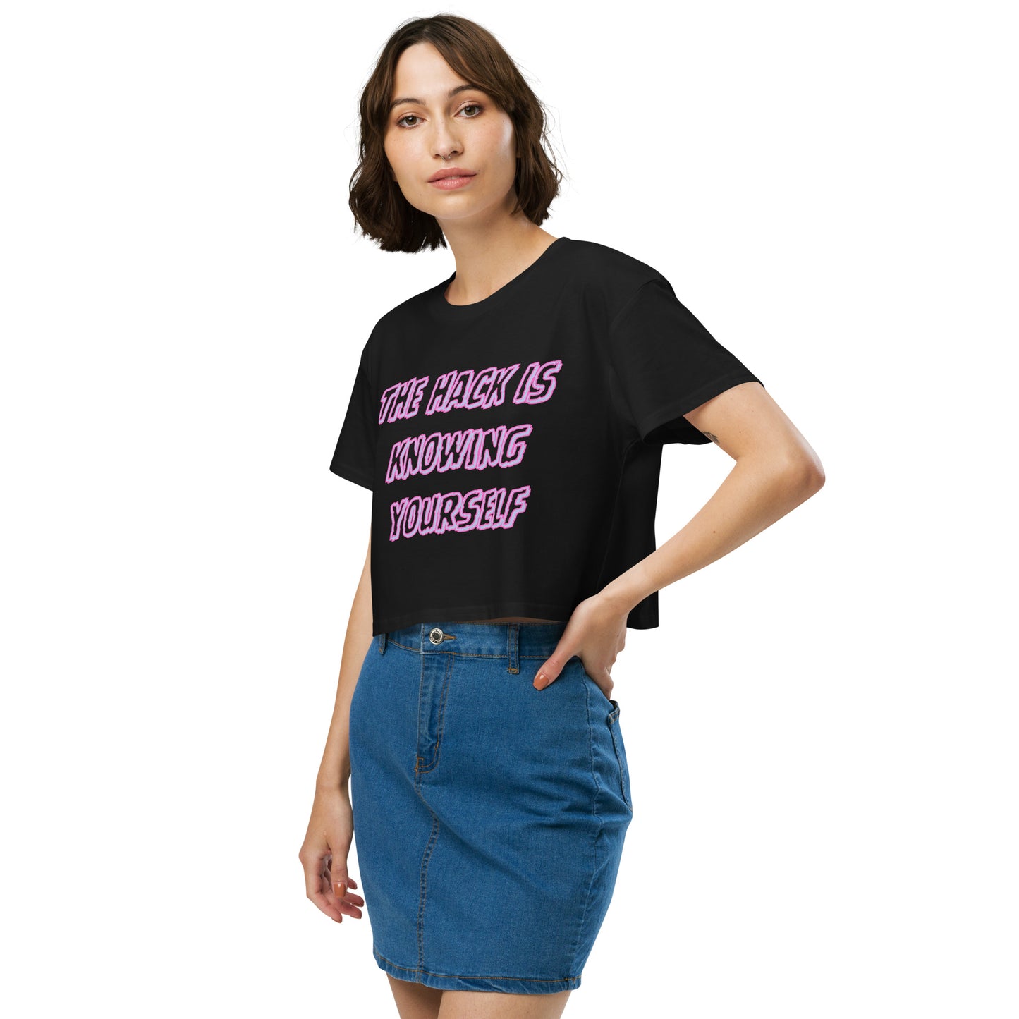 Know Thy Self - Trendy Aesthetic Graphic Crop Top – Soft Cropped T-Shirt
