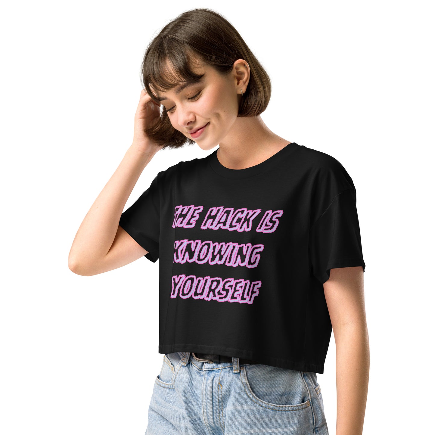 Know Thy Self - Trendy Aesthetic Graphic Crop Top – Soft Cropped T-Shirt