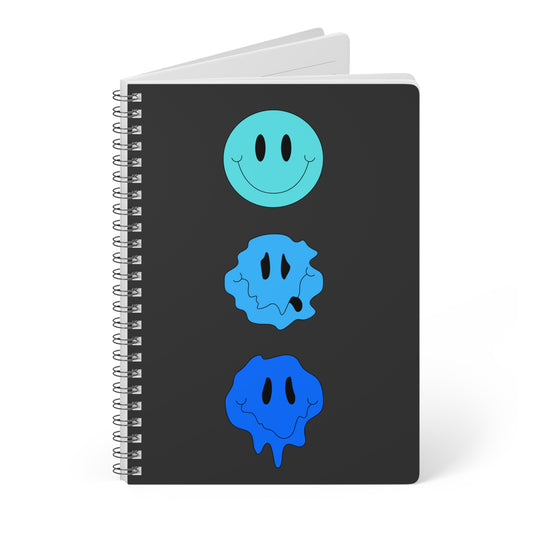 Melting Smiley Face Journal [BLUE] - Notebook, A5