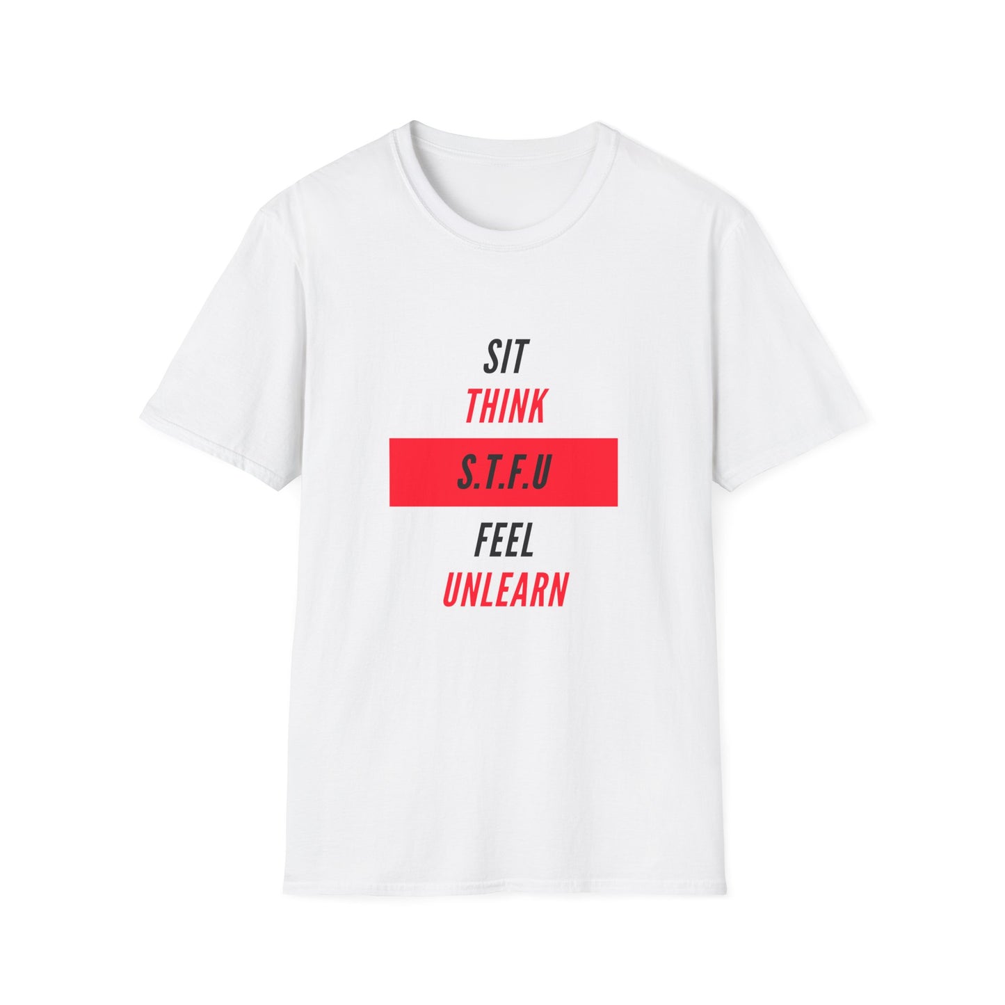 S.T.F.U. Trendy Aesthetic Graphic Tee – Soft Oversized Unisex Crewneck T-Shirt [WHITE]