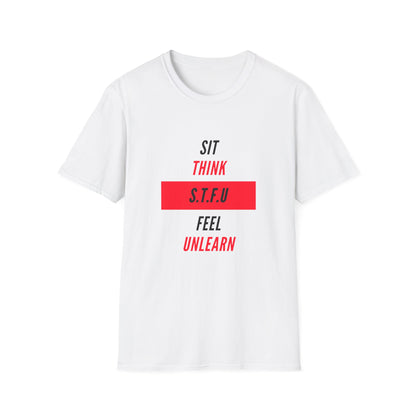 S.T.F.U. Trendy Aesthetic Graphic Tee – Soft Oversized Unisex Crewneck T-Shirt [WHITE]