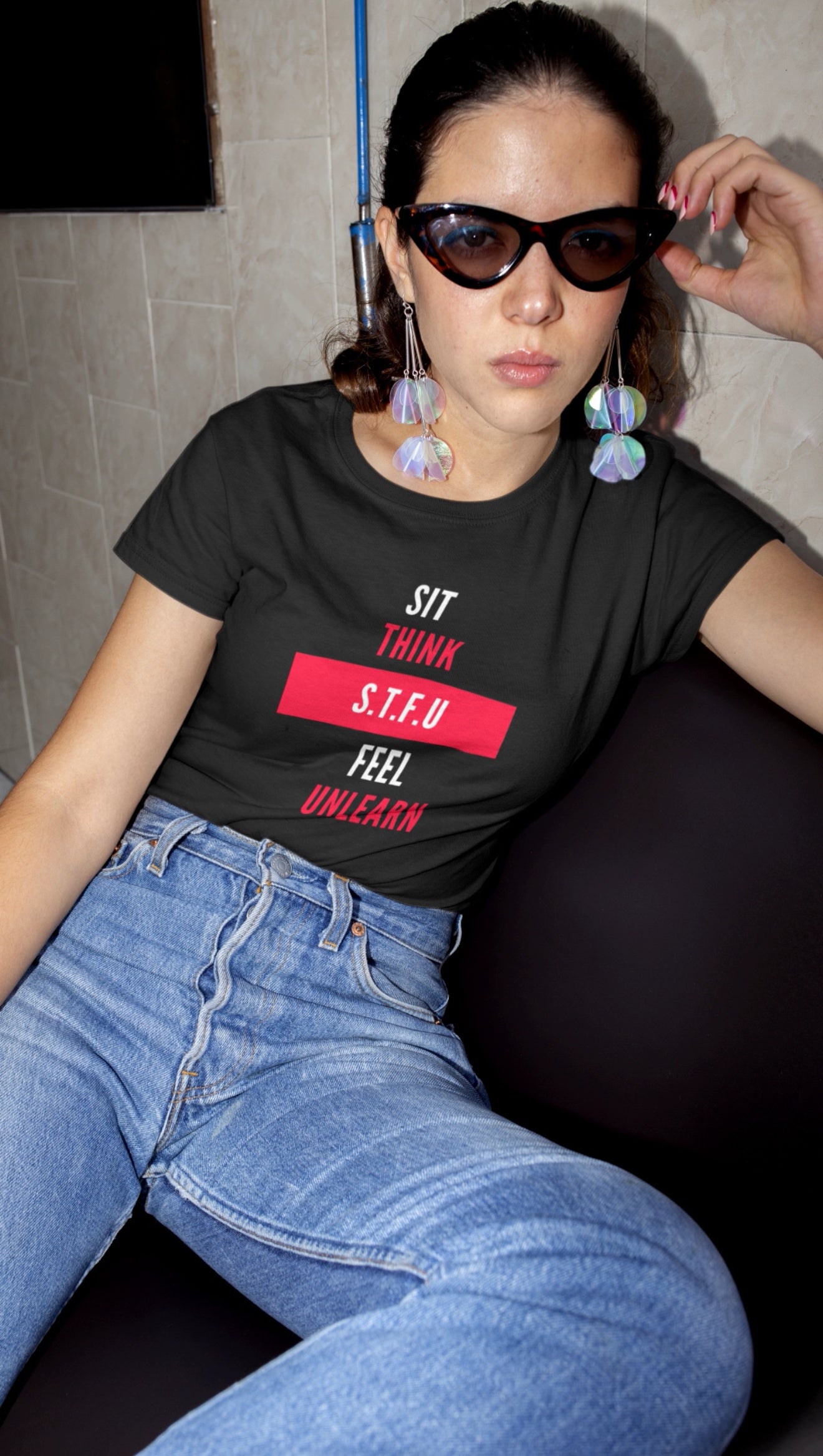 S.T.F.U. T-Shirt Unisex - BLACK