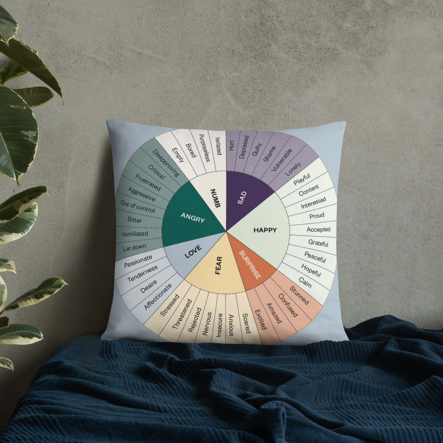 Emotions Wheel - [Sky Blue] Pillow