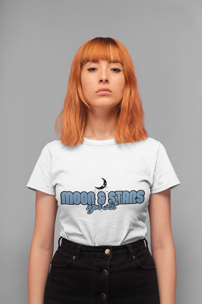 Moon & Stars Type - Trendy Aesthetic Graphic Tee – Soft Oversized Unisex Crewneck T-Shirt