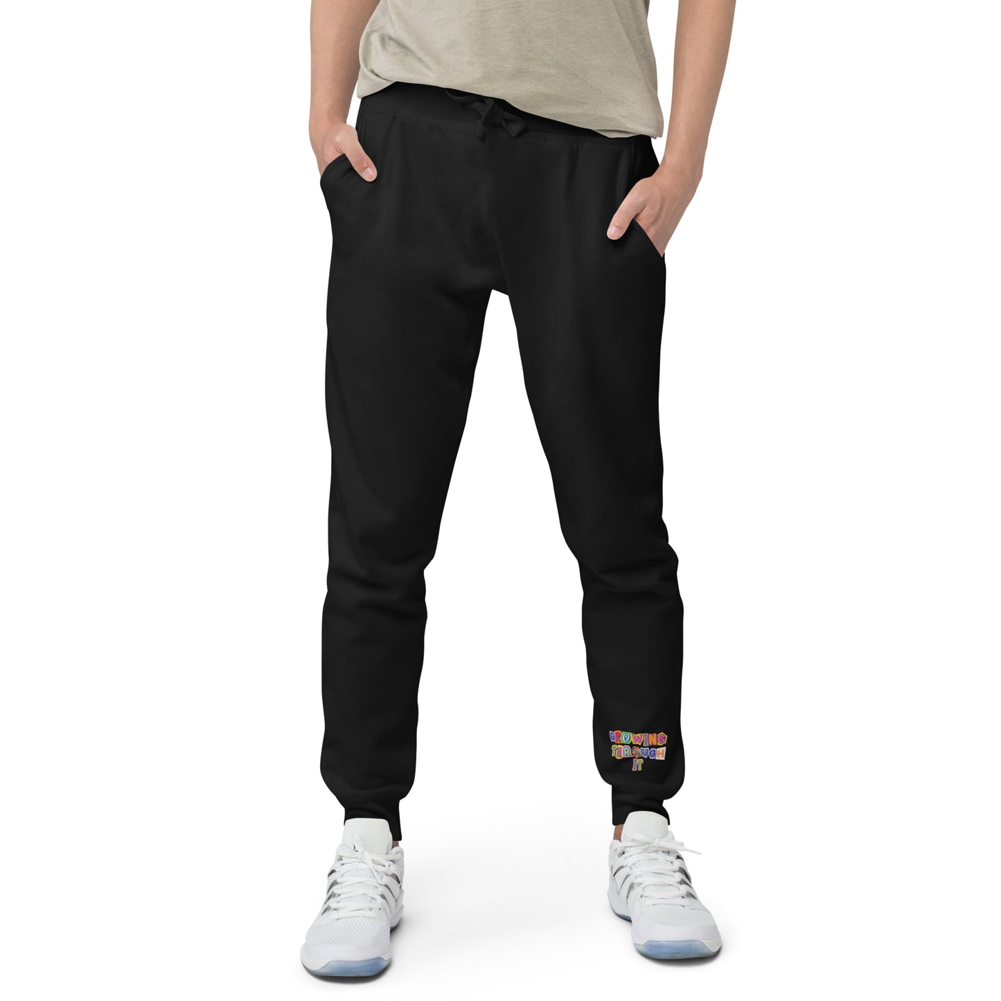 Growing Through it - Joggers [BLACK] - Fleece UNISEX