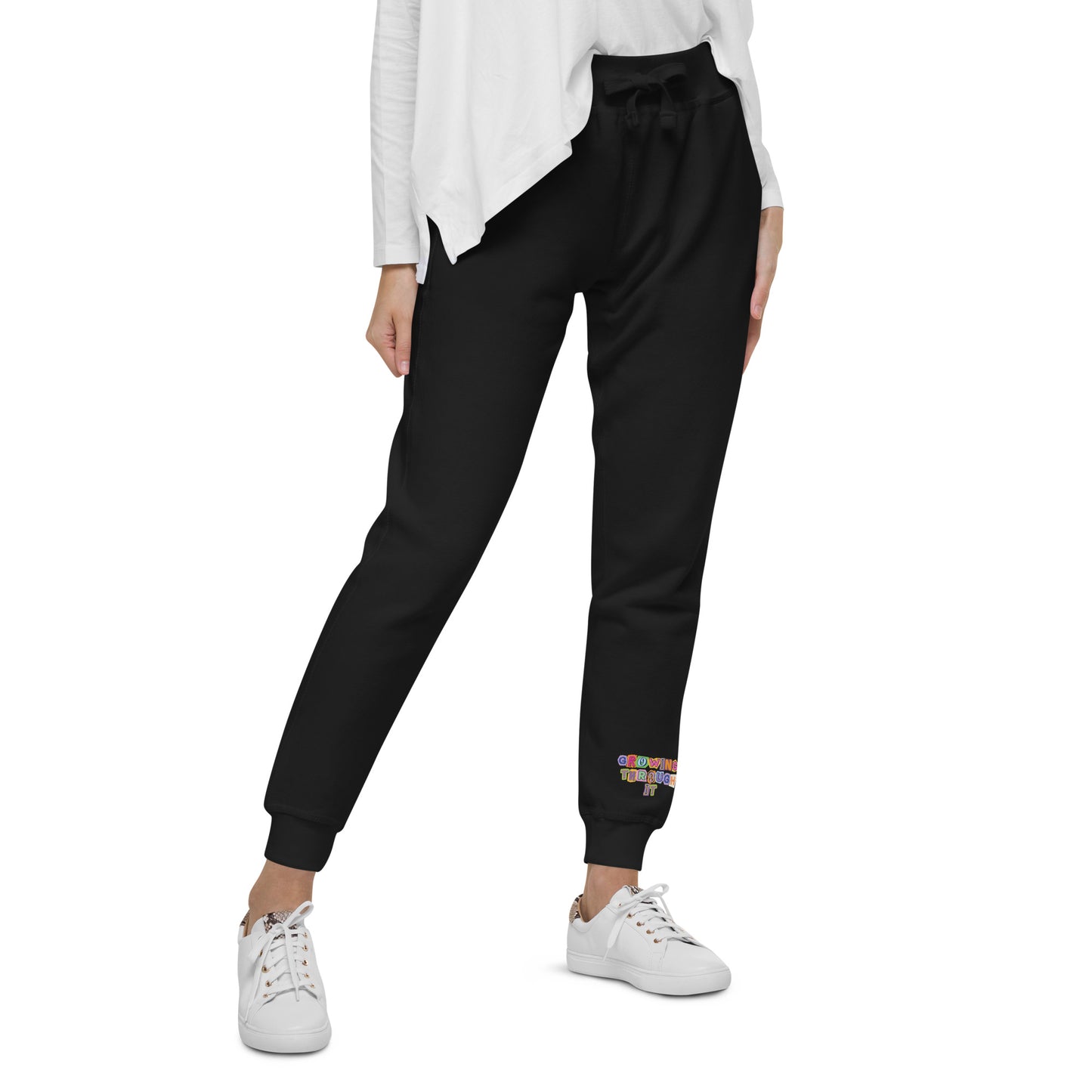 Growing Through it - Joggers [BLACK] - Fleece UNISEX